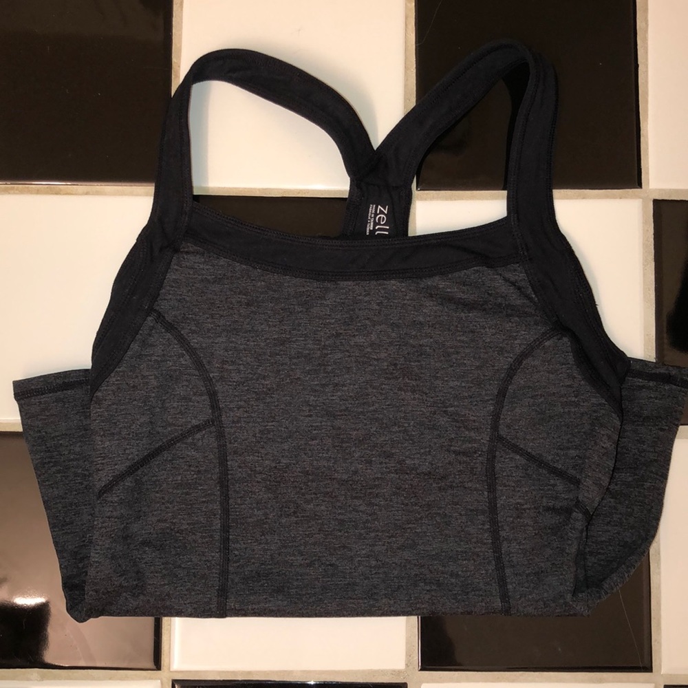 Zella Heather Grey and Black Tank!